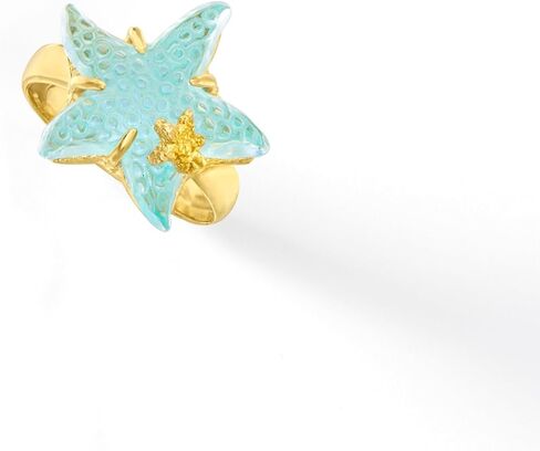 Ross-Simons Italian Tagliamonte 16mm Blue Venetian Glass Starfish Ring in 18kt Gold Over Sterling in Saudi Arabia