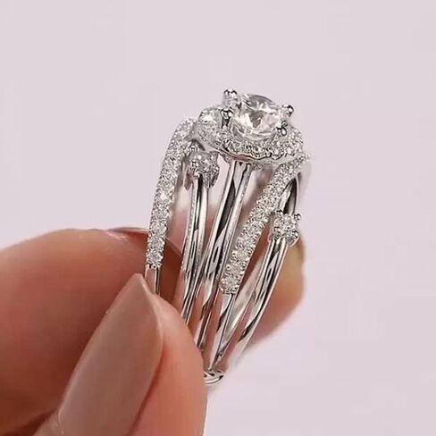 1pc Fashionable Multi-Layer Wrap Zirconia Stone Ring Delicate Elegant Design Perfect for Dating Party Ideal Best Women Gifts 2024 in Saudi Arabia