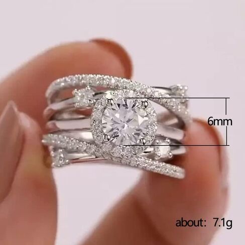 1pc Fashionable Multi-Layer Wrap Zirconia Stone Ring Delicate Elegant Design Perfect for Dating Party Ideal Best Women Gifts 2024 in Saudi Arabia