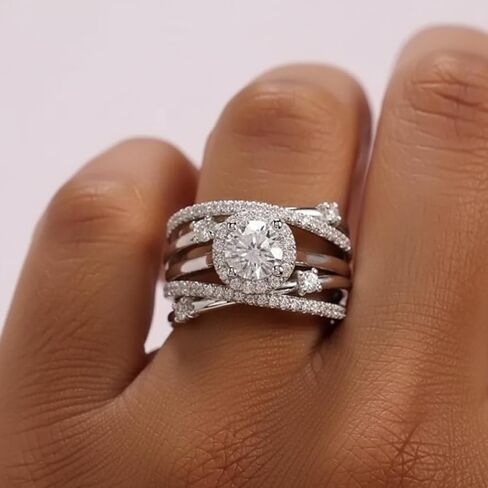 1pc Fashionable Multi-Layer Wrap Zirconia Stone Ring Delicate Elegant Design Perfect for Dating Party Ideal Best Women Gifts 2024 in Saudi Arabia