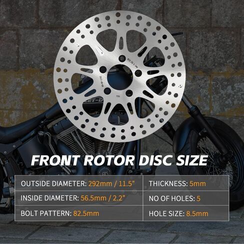 TOFR 11.5 بوصة دوارات الفرامل الأمامية الخلفية أقراص مسمار لـ Harley XL883 1200 Dyna Super Glide Wide Glide Low Rider 00-03 Touring Road King Electra Glide Road Glide 2000-2007 in Saudi Arabia