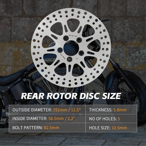 TOFR 11.5 بوصة دوارات الفرامل الأمامية الخلفية أقراص مسمار لـ Harley XL883 1200 Dyna Super Glide Wide Glide Low Rider 00-03 Touring Road King Electra Glide Road Glide 2000-2007 in Saudi Arabia