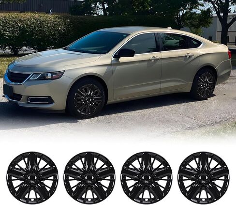 18 Inch Hubcaps Set of 4 Fit for Chevy Impala 2014-2020, Wheel Rims Cover Bolt On Installation, ABS & PC Material Hub Caps Compatible with Steel Wheels Set of 4 (Black Lacquer,4-Packs) in Saudi Arabia