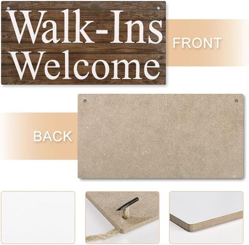 Wood Decor Sign Walk-Ins Welcome Business Office Clinic Spa Wood Sign Retro Wooden Public Decorative Hanging Sign For Home Door Fence Vintage Wall Plaques Decoration 12X6In in Saudi Arabia
