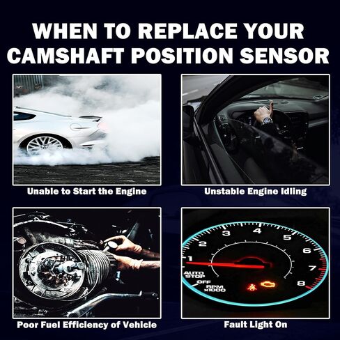 مستشعر موضع عمود الحدبات للمحرك متوافق مع 2011-2018 Ford F-150 Edge Explorer Mustang Taurus Flex Lincoln MKS MKT MKX MKZ 2011-2018 - يستبدل 917-718، 7T4Z6B288A، PC773، ZZJ118280 in Kuwait