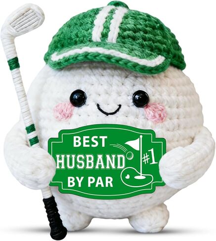 Golf Gifts for Dad - Best Dad by Par, Funny Crochet Golf Ball Accessories for Men Papa Valentines Fathers Day Presents Golfs Gift for Mens Husband Golfers New Daddy Birthday Gift from Daughter Son in Saudi Arabia