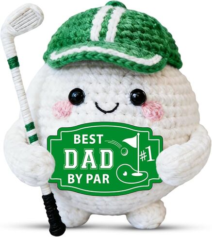 Golf Gifts for Dad - Best Dad by Par, Funny Crochet Golf Ball Accessories for Men Papa Valentines Fathers Day Presents Golfs Gift for Mens Husband Golfers New Daddy Birthday Gift from Daughter Son in Saudi Arabia