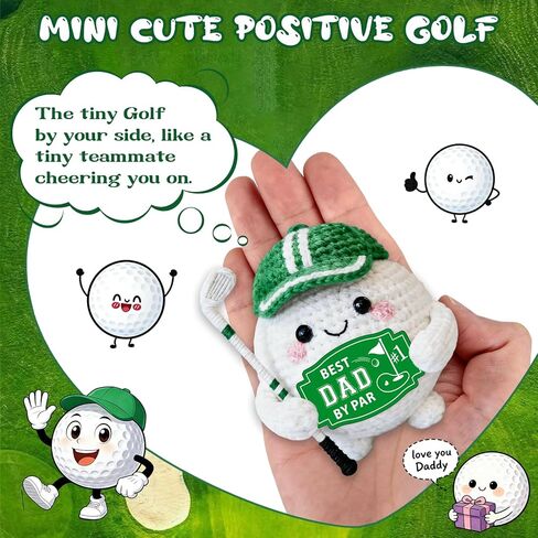 Golf Gifts for Dad - Best Dad by Par, Funny Crochet Golf Ball Accessories for Men Papa Valentines Fathers Day Presents Golfs Gift for Mens Husband Golfers New Daddy Birthday Gift from Daughter Son in Saudi Arabia