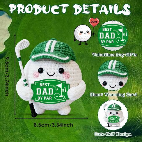 Golf Gifts for Dad - Best Dad by Par, Funny Crochet Golf Ball Accessories for Men Papa Valentines Fathers Day Presents Golfs Gift for Mens Husband Golfers New Daddy Birthday Gift from Daughter Son in Saudi Arabia