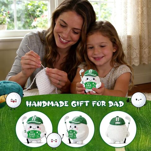 Golf Gifts for Dad - Best Dad by Par, Funny Crochet Golf Ball Accessories for Men Papa Valentines Fathers Day Presents Golfs Gift for Mens Husband Golfers New Daddy Birthday Gift from Daughter Son in Saudi Arabia