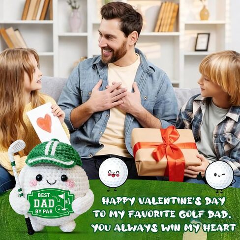 Golf Gifts for Dad - Best Dad by Par, Funny Crochet Golf Ball Accessories for Men Papa Valentines Fathers Day Presents Golfs Gift for Mens Husband Golfers New Daddy Birthday Gift from Daughter Son in Saudi Arabia