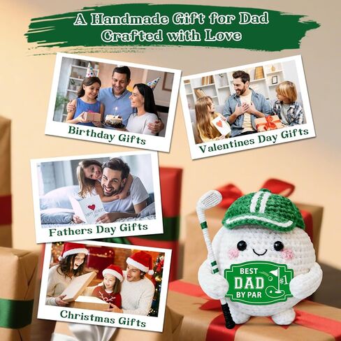 Golf Gifts for Dad - Best Dad by Par, Funny Crochet Golf Ball Accessories for Men Papa Valentines Fathers Day Presents Golfs Gift for Mens Husband Golfers New Daddy Birthday Gift from Daughter Son in Saudi Arabia