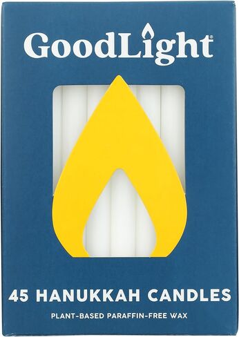 شموع جود لايت هانوكا (حانوكا) | وقت الحرق 45 دقيقة | شموع مينورا خالية من البارافين (45 قطعة) in Kuwait