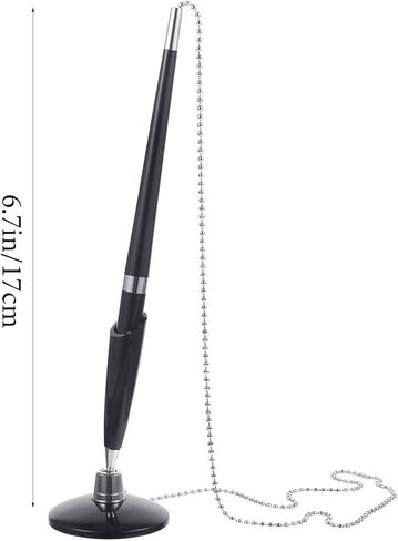 Operitacx 2pcs Black Desktop Ballpoint Pens with Chain, Plastic Office Counter Signature Pens for Bank, Hotel, Business Writing Supplies in Saudi Arabia