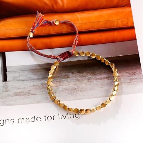 Handmade Gold Plated Beaded Bracelet – Minimalist Unisex Adjustable Beaded Bracelet for Men and Women, Waterproof Gold Bead Bracelet, Fashionable Stackable Jewelry Gift for Him or Her in Saudi Arabia
