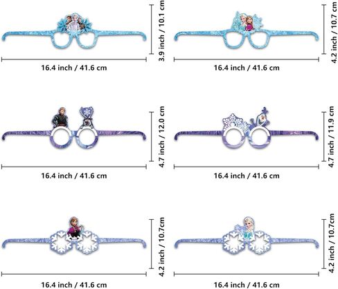 مجموعة حفلات فروزن مكونة من 12 قطعة، نظارات زينة للحفلات، نظارات زخرفية للحفلات التنكرية، مناسبة لحفلات أعياد ميلاد مجموعة فروزن الساحرة، هدايا حفلات أعياد ميلاد الأطفال in Kuwait