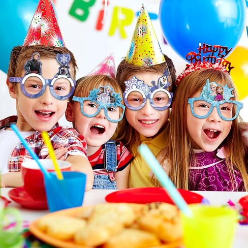 مجموعة حفلات فروزن مكونة من 12 قطعة، نظارات زينة للحفلات، نظارات زخرفية للحفلات التنكرية، مناسبة لحفلات أعياد ميلاد مجموعة فروزن الساحرة، هدايا حفلات أعياد ميلاد الأطفال in Kuwait