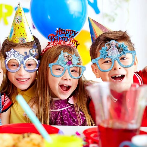 مجموعة حفلات فروزن مكونة من 12 قطعة، نظارات زينة للحفلات، نظارات زخرفية للحفلات التنكرية، مناسبة لحفلات أعياد ميلاد مجموعة فروزن الساحرة، هدايا حفلات أعياد ميلاد الأطفال in Kuwait