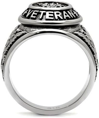 YVO Customizable Veteran Ring - Free Engraving Included - High Polished Steel or Gold Plating in Saudi Arabia