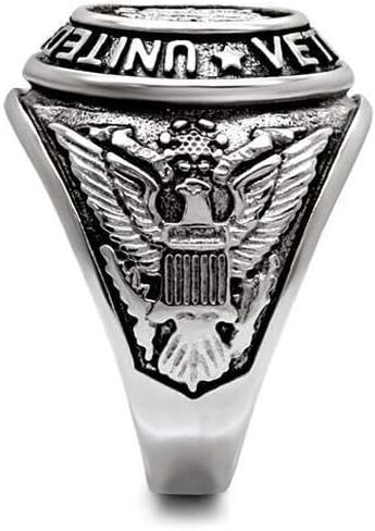 YVO Customizable Veteran Ring - Free Engraving Included - High Polished Steel or Gold Plating in Saudi Arabia