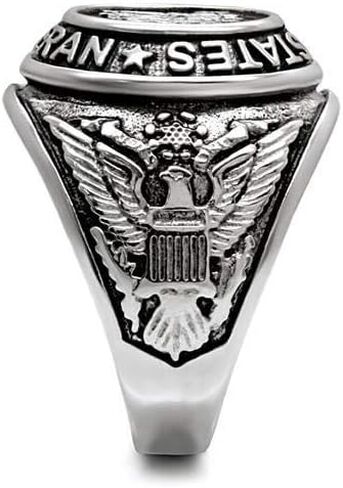 YVO Customizable Veteran Ring - Free Engraving Included - High Polished Steel or Gold Plating in Saudi Arabia