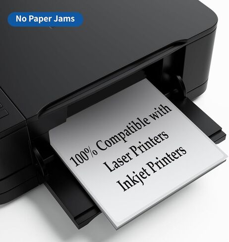 ملصقات ورقية كاملة مقاس 8.5 بوصة × 11 بوصة، ورق لاصق أبيض غير لامع، ورق ملصقات شحن كبير لطابعة الليزر النافثة للحبر، عدد 500 in Kuwait