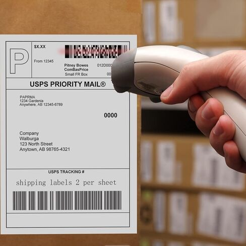 ملصقات ورقية كاملة مقاس 8.5 بوصة × 11 بوصة، ورق لاصق أبيض غير لامع، ورق ملصقات شحن كبير لطابعة الليزر النافثة للحبر، عدد 500 in Kuwait