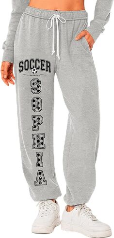 Custom Soccer Mom Sweatpants for Women, Soft Casual Athletic Lounge Pants, Gift for Soccer Moms, Sports Mom Gift in Saudi Arabia