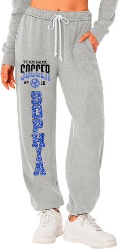 Custom Soccer Mom Sweatpants for Women, Soft Casual Athletic Lounge Pants, Gift for Soccer Moms, Sports Mom Gift in Kuwait