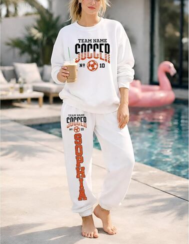 Custom Soccer Mom Sweatpants for Women, Soft Casual Athletic Lounge Pants, Gift for Soccer Moms, Sports Mom Gift in Saudi Arabia