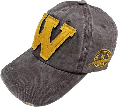 Letter W Baseball Cap Unisex Outdoor Vintage Washed Denim Dad Hat Hockey Snapback Hats for Men Women in Saudi Arabia