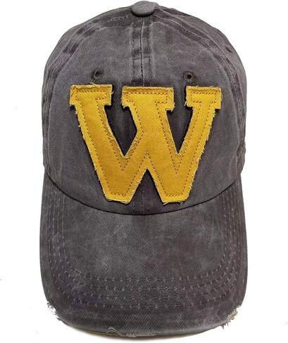 Letter W Baseball Cap Unisex Outdoor Vintage Washed Denim Dad Hat Hockey Snapback Hats for Men Women in Saudi Arabia