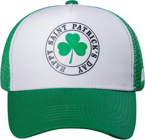 قبعة سائق الشاحنة لعيد القديس باتريك، قبعة بيسبول خضراء أيرلندية للرجال والنساء، قبعات شبكية بغطاء خلفي، ملحقات شامروك in Kuwait