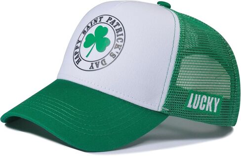 قبعة سائق الشاحنة لعيد القديس باتريك، قبعة بيسبول خضراء أيرلندية للرجال والنساء، قبعات شبكية بغطاء خلفي، ملحقات شامروك in Kuwait