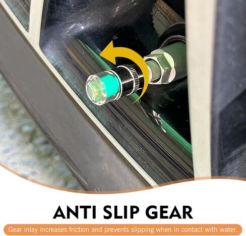 4 PCS Car Auto Tire Pressure Monitor Valve, Tire Pressure Monitoring Caps with 3 Color Eye Alert Sensor Indicator, 2.4 Bar 36PSI Tire Pressure Monitor Caps, Universal for Most Cars (Silver) in Saudi Arabia