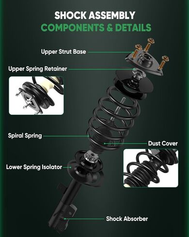 Front and Rear Shock Absorber Assy Fits for 2007-2012 for Mazda CX-7, 172494 Complete Struts with Coil Springs and Gas Shocks Absorbers (Set of 4) in Saudi Arabia