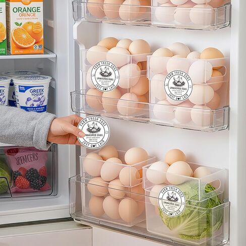 500Pcs Farm Fresh Egg Carton Stickers Labels, 1.7 Inch Self Adhesive Unwashed Eggs Lables for Farm Small Businesses and Chicken Farms Farmers Markets in Saudi Arabia