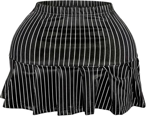 تنورة نسائية قصيرة بطيات مخططة على شكل حرف A تنورة ضيقة للصيف تنانير Preppy in Kuwait