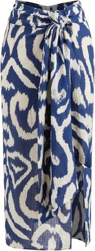 تنورة CIDER ماكسي، تنانير طويلة معقودة ومقسمة بخصر متوسط ​​للنساء، تنورة كاجوال مطبوعة عصرية in Kuwait