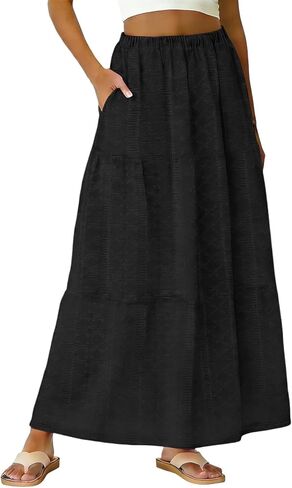 Summer Skirts for Women 2026 Maxi Beach Vacation Spring Holiday Clothes Womens Fashion Casual Boho Long Flowy Skirt in Saudi Arabia