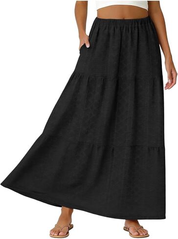 Summer Skirts for Women 2026 Maxi Beach Vacation Spring Holiday Clothes Womens Fashion Casual Boho Long Flowy Skirt in Saudi Arabia