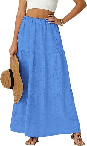 Summer Skirts for Women 2026 Maxi Beach Vacation Spring Holiday Clothes Womens Fashion Casual Boho Long Flowy Skirt in Saudi Arabia