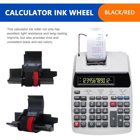 Upgraded (10 Pack) Compatible/Replacement Calculator Ink Roller Black/Red IR-40T Fit for Casio HR-170RC, HR-100TM, HR-120T, Fit for Sharp EL-1750V, EL-1801V, and More NEW in Saudi Arabia