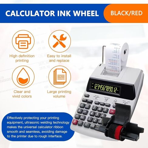 Upgraded (10 Pack) Compatible/Replacement Calculator Ink Roller Black/Red IR-40T Fit for Casio HR-170RC, HR-100TM, HR-120T, Fit for Sharp EL-1750V, EL-1801V, and More NEW in Saudi Arabia