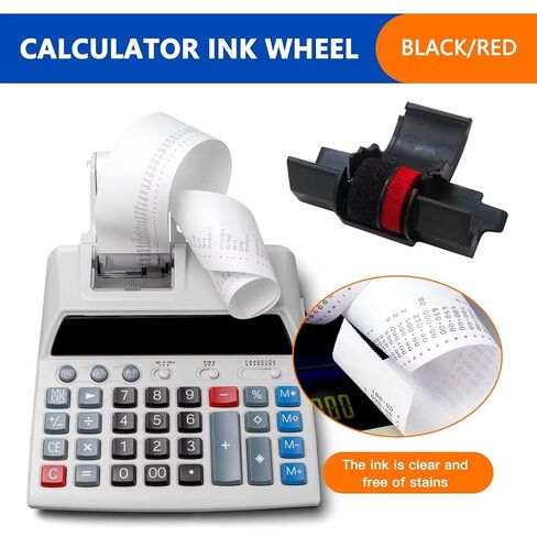Upgraded (10 Pack) Compatible/Replacement Calculator Ink Roller Black/Red IR-40T Fit for Casio HR-170RC, HR-100TM, HR-120T, Fit for Sharp EL-1750V, EL-1801V, and More NEW in Saudi Arabia