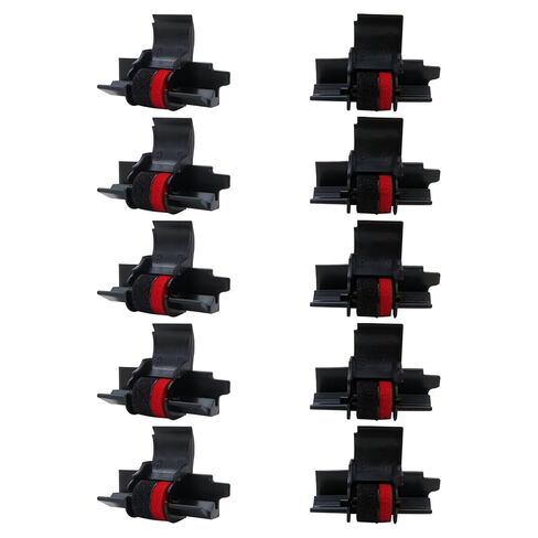 Upgraded (10 Pack) Compatible/Replacement Calculator Ink Roller Black/Red IR-40T Fit for Casio HR-170RC, HR-100TM, HR-120T, Fit for Sharp EL-1750V, EL-1801V, and More NEW in Saudi Arabia