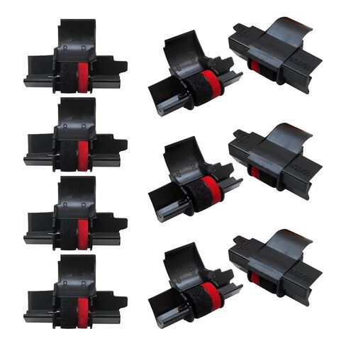 Upgraded (10 Pack) Compatible/Replacement Calculator Ink Roller Black/Red IR-40T Fit for Casio HR-170RC, HR-100TM, HR-120T, Fit for Sharp EL-1750V, EL-1801V, and More NEW in Saudi Arabia