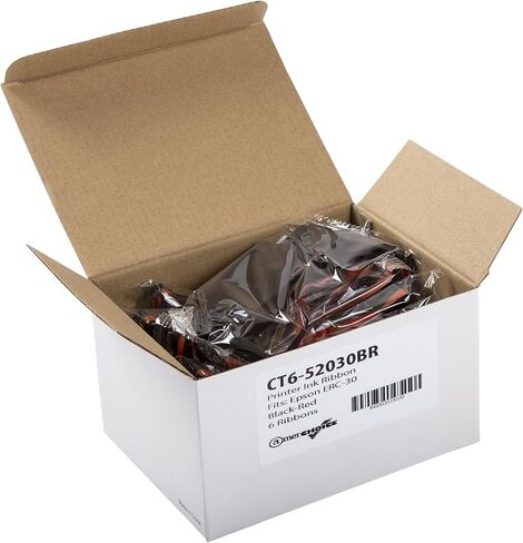 أشرطة طابعة AmerCare سوداء/حمراء ممتدة العمر، متوافقة مع Epson ERC-30، علبة مكونة من 6 قطع in Kuwait