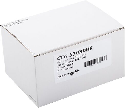 أشرطة طابعة AmerCare سوداء/حمراء ممتدة العمر، متوافقة مع Epson ERC-30، علبة مكونة من 6 قطع in Kuwait