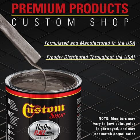 Custom Shop - Graphite Gray Metallic - Hot Rod Flatz Flat Matte Satin Urethane Auto Paint - Complete Gallon Paint Kit - Professional Low Sheen Automotive, Car Truck Coating, 4:1 Mix Ratio in Saudi Arabia